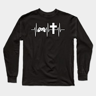 Christian Religious  Gaming Heartbeat Long Sleeve T-Shirt